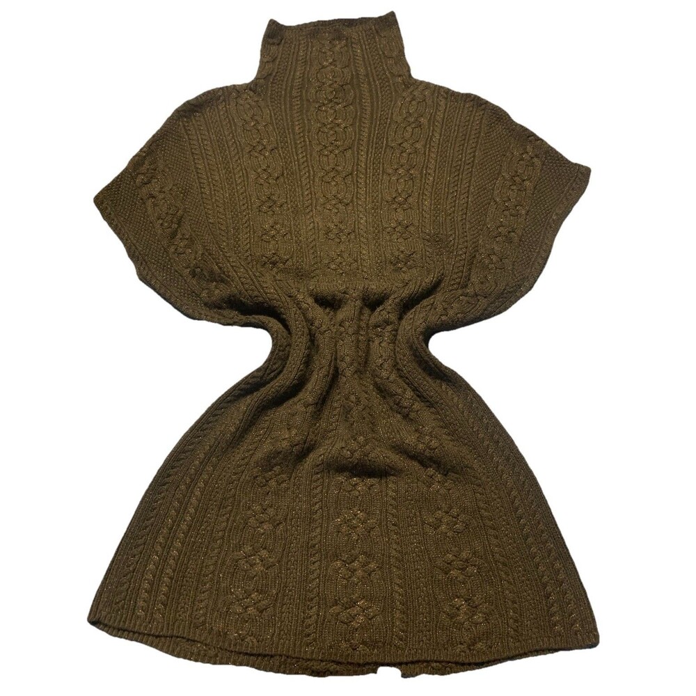 Ralph Lauren Blue Label Cocoon Sweater Dress Large Fisherman cable knit sparkle